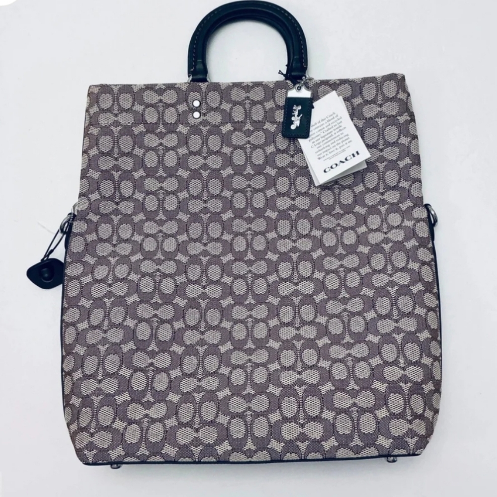 Coach Rowe Foldover Tote in Signature Textile Jacquard